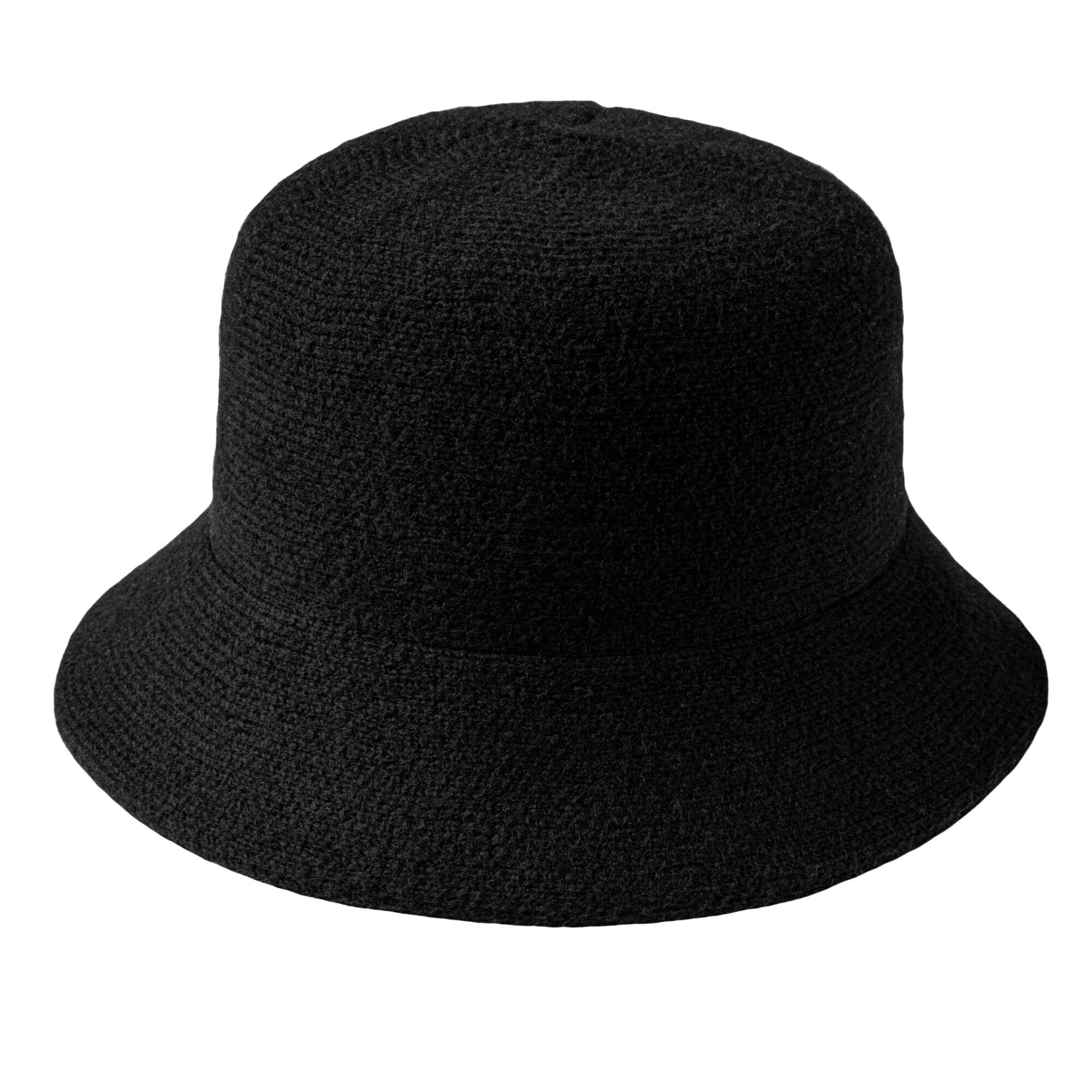 2928 Cloche Style Adjustable Bucket Hat Vintage Hat - Black